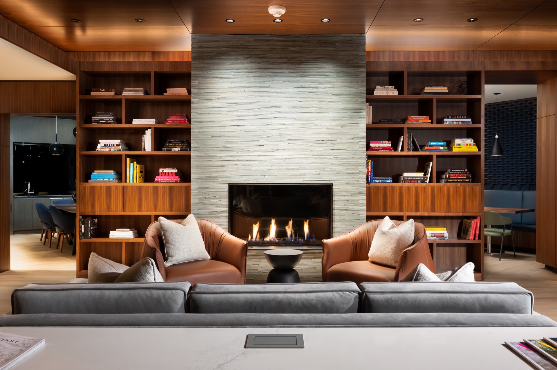 Margarite luxury apartments' reading room in Washington, DC.